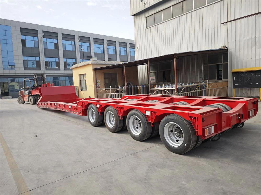 4 Line 8 Axle Low Flatbed Semi-trailer