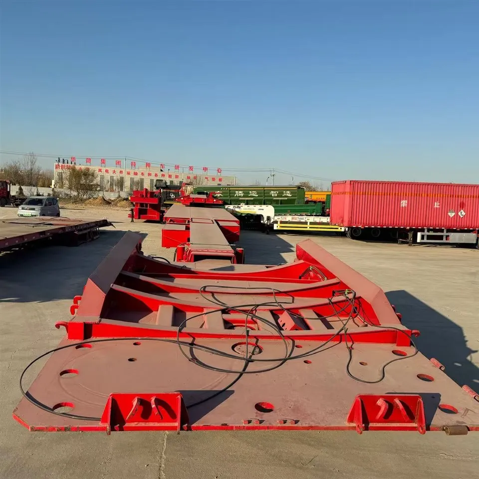 Verksmiðjuheildsala Sérsniðin 3 ásar 60 tonn 4 ásar 100T stál Lowboy hálfkerrur Low Bed Loader Truck Trailer til sölu